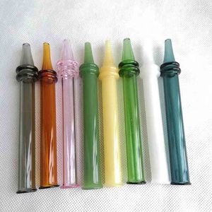 Nector Collector Glass Straw Dab Pipe Rig Stick With Double Circle pen Style 11cm Oil Burner Smoking Accessories Pipes For Hookahs Water Bongs Mouthpiece Sale