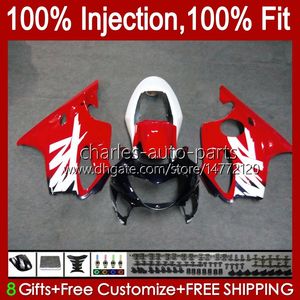 Feedings de molde de injeção para Honda CBR600F4 CBR 600 F4 FS CC 600F4 99 00 Bodywork 54No.63 Branco Red Blue CBR600 F4 CBR600Fs 1999 2000 600cc 1999-2000 Kit de corpo OEM 100% Fit