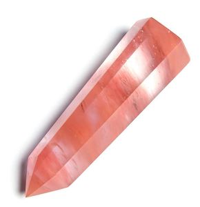 GemstoneVibes Red Smelted Quartz Point - Small, Hexagonal, Polished for Reiki, Chakra Healing & Decor - Fast Shipping.
