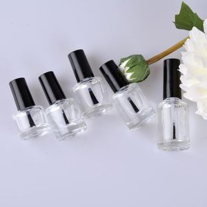 Lagerung Flaschen Gläser 20 Teile/los 5 ml/10 ml/15 ml Mit Deckel Pinsel Nail art Kleber Klar glas Fläschchen Farbe Kosmetische Verpackung Container Leere Polnisch