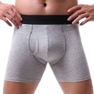 Underpants Men's Long Boxer Underwear Sexy U Convex Boxershorts Men Sports Shorts Leg Loose Plus Size 5XL Male Panties