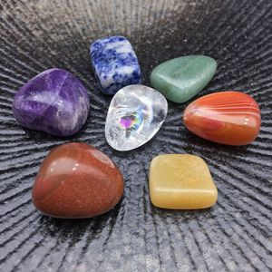 Chakra Stone Set Irregular Reiki Cura Cristal Sete Chakras Energia Equilibrar Pedras Naturais Pedras Decoração Jóias