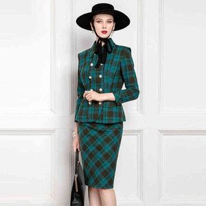 High-End-Promi-Xiaoxiangfeng-Business-Anzug für Damen, Herbst- und Wintermode, Temperament, Kleid, Anzug, Rock 211119