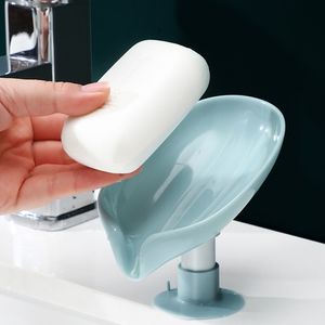 Leaf Shape Soap Box Drain Holder Boxes Bathroom Shower Soaps Holders sponge Storage Plate Tray Home Supplies Gadge