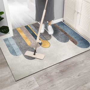 Non-Slip Entrance Door Mats Living Room Carpet Bedroom Kitchen Home Decorative European Modern Style Floor Mat Large Rug Plaid 211204