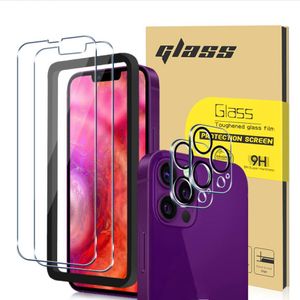 Gehärtete Glas-Kits für iPhone 13 12 11 XS Pro Max Mini HD Displayschutzfolie iPhone 13 Kameraobjektiv mit Einzelhandelsverpackung