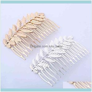 Headbands Jewelry1 Pairs Ornaments Tooth Metal Comb Rhodium Gold Color Base Material Diy Handmade Jewelry Hair Aessories Drop Delivery 2021