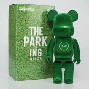 Bearbrick violent bear building blocks green flocking lightning Hiroshi Fujiwara trend doll hand-made ornaments 400%28CM