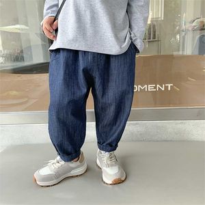 Autumn boys dark color soft loose jeans kids all-match casual denim pants 211102