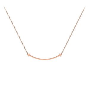 Wholesale titanium necklace charms for sale - Group buy Charms Rose Gold Stainless Steel Titanium Necklaces Korean Fashion Necklace Smile Chain Pendant Present Jewelry For Women Gift