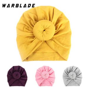 2020 New Designed Cute Baby Hat Cotton Soft Turban Knot Girl Summer Hat Bohemian style Kids Newborn Cap for baby girls Y21111