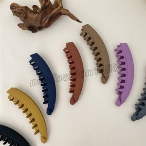 Moda Cor Sólida Matte Banana Clipe Longa Cabelo Garras De Cabelo De Rabo De Cabelo De Cabelo Barrettes Mulheres Acessórios De Cabelo