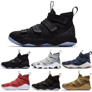 Lebron Basketbol Ayakkabıları Erkekler Siyah toptan satış-2022 Beyaz Lebronlar Basketbol Ayakkabı Trialler Siyah Kadınlar Eğitmenler Lebrons11Sneakers Erkek Erkek Shoes11s Asker Klasik