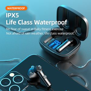 TWS trådlös hörlurar Bluetooth 5.0 i öronsports hörlurar Superbas öronproppar för Xiaomi iPhone smarta telefoner med mikrofon