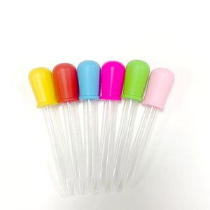 Dostarki laboratoryjne 6PCS 5 ml plastikowa pipeta do kreatywności Silikon Kropper Karmienia Dziecka Liquid School Eksperyment