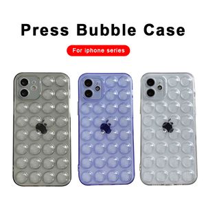 Bubble Phone Fodral för iPhone 12 11 Pro Max XS XR 7 8 Plus Clear Protective Soft Case Cover