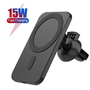 15W Halolock Magnetic Car Charger Mount för iPhone 11 12 Pro Max Magsafing Fast Charging Wireless Charger Car Phone Holder för Xiaomi Samsung S10 A76U