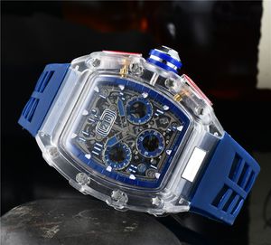 Designer di lusso degli uomini orologi di lusso Skeleton Gomma Donne Casual Watch Vendita calda Brand Clock