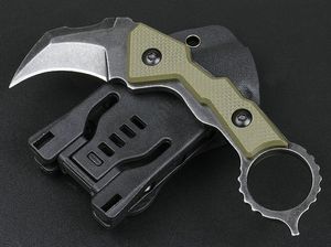 Preis ab Werk: Karambit-Messer D2 Black Stone Wash-Klinge, voller Zapfen, G10-Griff, feststehende Klingen, Klauenmesser mit Kydex