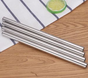 1000pcs 304 Stainless Steel Straw Metal Pearl Bubble Tea Juice Drinking Straws Reusable 12mm x215mm SN2943