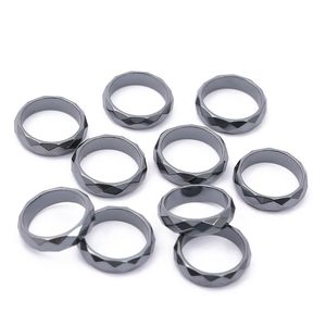 6 mm breite Bandringe, modisch, kein magnetischer Hämatit-Magnetring für Männer, Mischung 6 bis 13