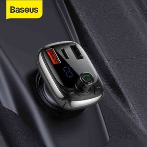 Baseus Car Bluetooth FM الارسال MP3 الشحن السريع Dual USB Type-C شاحن QC 3.0 PD3.0 لفون 11 Samsung S9