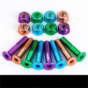 Set of 24Pcs Flat Head Replacement Skateboard Truck Hardware Longboard Mounting Screws Bolts 2.54 cm / 1inch 411 X2