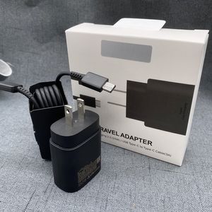ORIGINAL OEM Quality 25W USB C PD Wall Charger Adapters med typ C till C -kabel för Samsung Super Quick Charging Adapter snabb laddning med detaljhandelsförpackningar