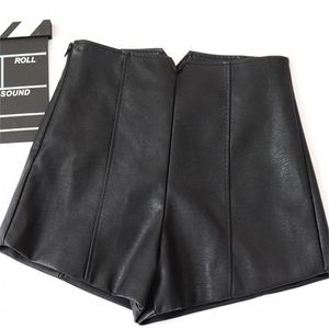 pu leather shorts Ladies autumn and winter wear short sexy high waist primer 210714