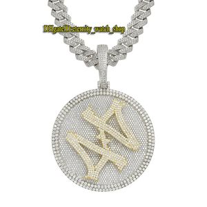 Eternity 44 Roterbar stor skivspelare Tung industri Mikrouppsättning CZ-diamanter Högkvalitativ fast mens halsband Hip Hop Iced Out Diamond Pendant