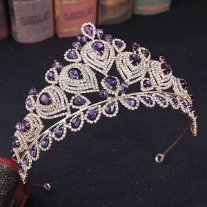 Forseven Women Girl Bride Noiva Wedding Party Tiaras Crowns Big Crystal Princess Diademヘッドバンドヘアジュエリーアクセサリー