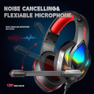 Oyun Kulaklıklar Gamer Kulaklıklar Surround Ses Stereo Kablolu Kulaklık USB Mikrofon Renkli Işık PC Laptop Oyun Kulaklık