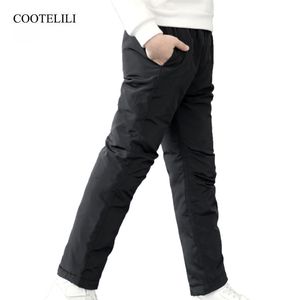 COOTELILI Teenager Mädchen Jungen Winter Hosen Baumwolle Gepolsterte Dicke Warme Hosen Ski Hosen Mädchen Hosen Kinder Kleidung 100-150 cm 210306