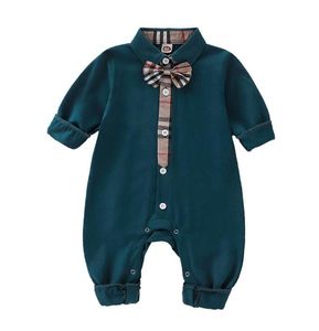 1 conjunto Newbaby Boy Roupas Listrado Meninos Infantos Romper Manga Longa Jumpsuits Algodão Crianças Crianças Playsuit Boutique Kids Roupas