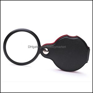 Loupes, Magnifiers Jewelry Tools & Equipment Portable Mini Black 50Mm 10X Hand-Hold Reading Magnifying Magnifier Lens Glass Foldable Loop Lo