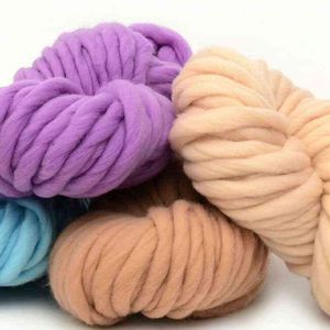 1PC 1PCS 250G Bulky Arm Knitting Wool Roving Knitted Blanket Chunky Wool Yarn Super Thick Yarn For Knitting/Crochet/Carpet/Hats Y211129