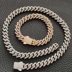 12mm bred 316L Rostfritt stål Bling Iced Out Rhombus Cuban Link Chain Chokers Halsband Män Hip Hop Rapper Smycken