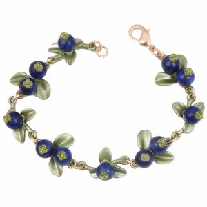 Link, Chain HUANZHI 2021 Sweet Metal Plant Leaves Freshwater Pearl Fruit Blueberry Bracelet For Women Girls Party Birthday Jewelry Gift