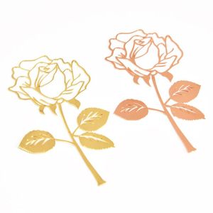 Bokmärke Vacker Rose Metal Romantic Gold Clips for Books Paper Kawaii Cute Flower Office Mark Student School Supply