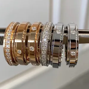 Pełna diamentowa para pierścienie Tytanowe stal srebrny miłość pierścień róża złoto mężczyźni kobiety dla miłośników biżuteria Walentynki prezent