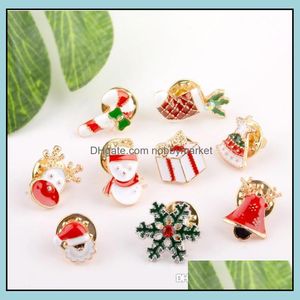 Pins, Broşlar Takı 3 Stilleri Yaratıcı Karikatür Noel Sevimli Noel Baba Jingle Bells Çorap Çörek Şeker Emaye Pins Noel Ceket Rozetleri B