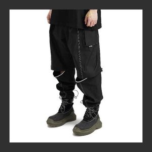 Efeito simbiótico forma dupla calças de carga shorts repelente de água transformável techwear streetwear ninjawear x0723