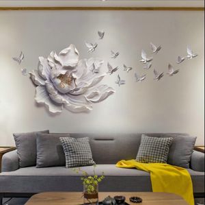 Living room wall decoration Decorative Objects pendant sofa background wall shop painting modern creative art flower relief wall-decoration