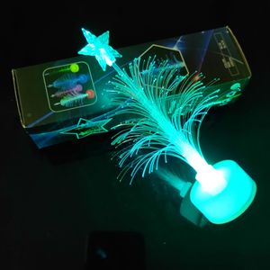 flashing creative colorful glowing Christmas tree light-emitting toys led flash fiber optic tree stalls hot