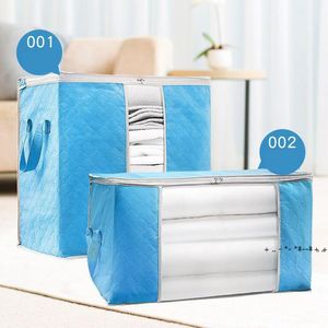 Bolsa de armazenamento de roupas portátil Organizador de armário de dobramento à prova d'água para armazenamento de cama de cobertura de colcha de almofadas Caixa rrb14518