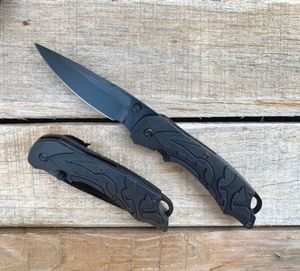 Специальное предложение 7116 Flipper складной нож 5CR15MOV Black Titanium покрытые титановым покрытием. ABS + Листовая ручка из нержавеющей стали.