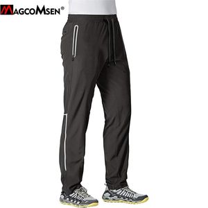 MAGCOMSEN Quick Dry Sweatpants Men Casual Joggers Pants Gyms Fitness Workout Sportswear Trouser Elastic Waist Summer Track 210715