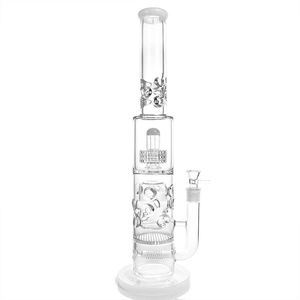 Bong in vetro Grande narghilè 20 pollici 7 mm di spessore Quattro colori Perc Bong d'acqua inebriante Bong a nido d'ape e diffusore a gabbia per uccelli Ciotola da 18,8 mm