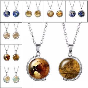 2021 Double Side Earth World Map Tellurion Ocean Collana in vetro girevole cupola Pendenti delle collane per gioielli da donna Lady