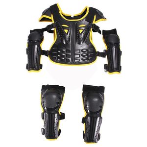 Motorcykel Armor För 4-15 år Barn Barn Bike Skidåkning Sport Support Motocross Body Back Protective Knee Elbow Guard Vest Doits
